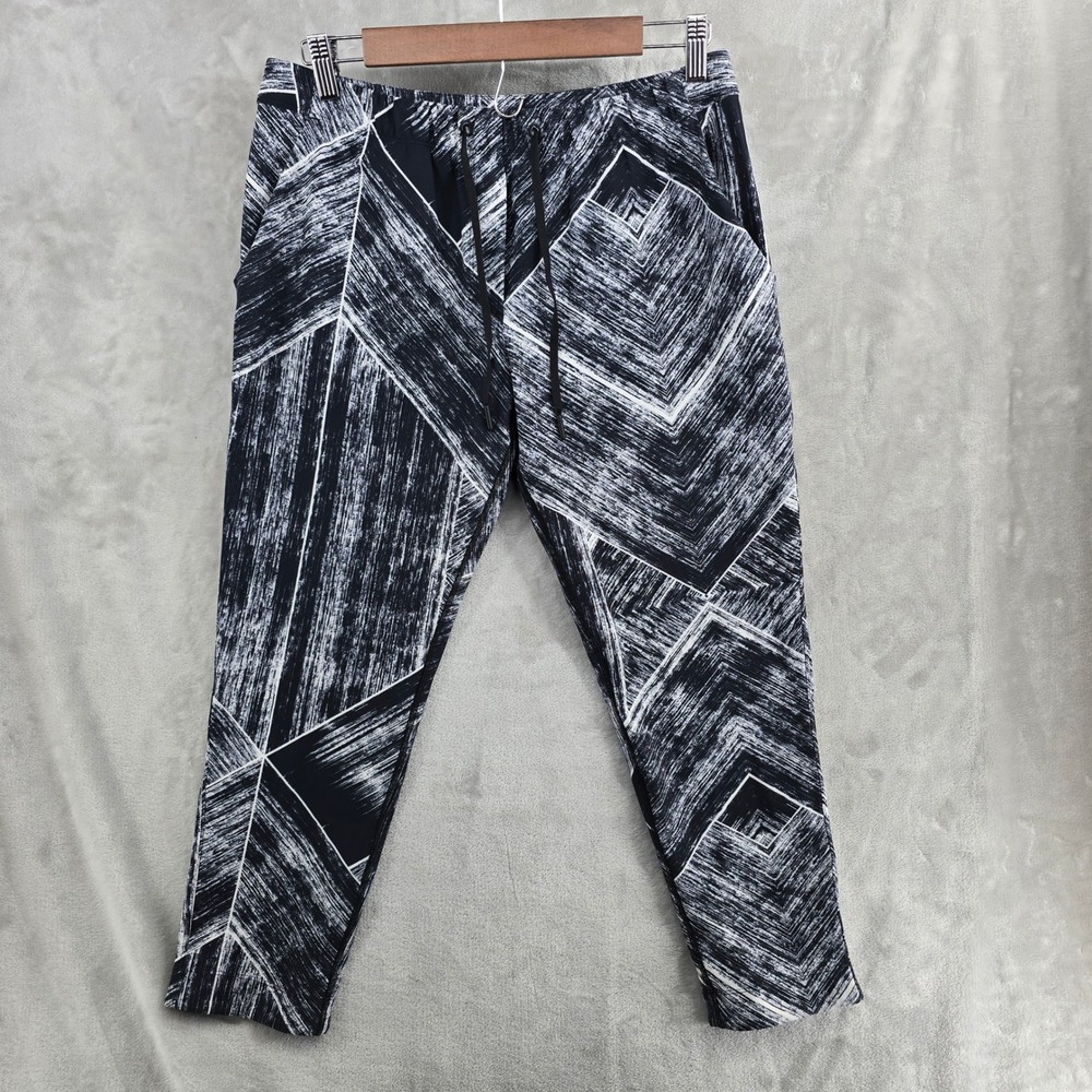 Lululemon Geometric Print Lounge‎ Pants Drawstring Casual Black White Size 6